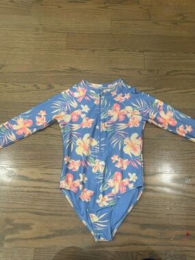 Girls Floral Long Sleeve One-Piece Outfit Size M (7/8)
